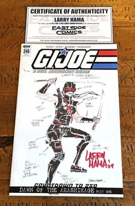 G.I. JOE A REAL AMERICAN HERO #246 LARRY HAMA SIGNED 1:10 RI SNAKE-EYES VARIANT - Picture 1 of 2