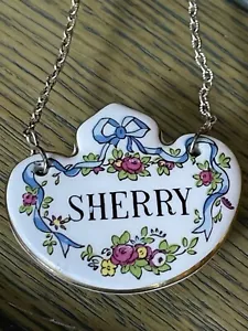 CROWN STAFFORDSHIRE DECANTER OR BOTTLE LABEL - SHERRY - Picture 1 of 3