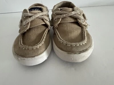 Zapatos Sperry Top Sider LONA BRONCEADA Crucero Barco NIÑOS PEQUEÑOS niños-TALLA. 5,5 Foto 1 de 4