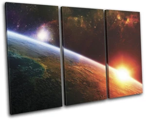 Fantasy SCIENCE Space TREBLE CANVAS WALL ART Picture Print - Picture 1 of 1
