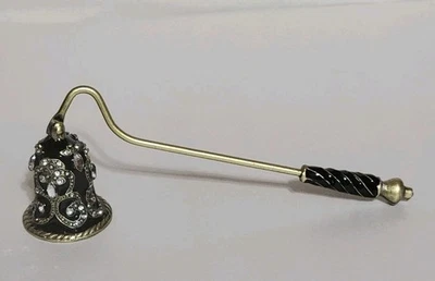 Enameled Jeweled Glass Rhinestone Candle Snuffer (Black) 6.75" NEW - Image 1 of 4