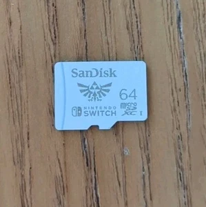 Zelda Micro SD Memory Card For Nintendo Switch Console 64GB SDXC SanDisk - Zdjęcie 1 z 1