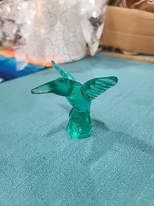 MURANO Clear Green Glass Hummingbird Figurine CREA MILANO Italy No Sticker 3” - Picture 1 of 5