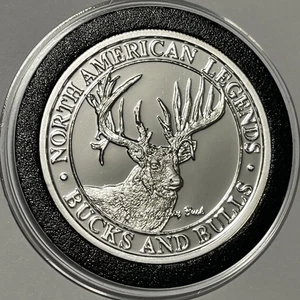 Ohio Mystery Buck & Bull Hunting Proof Münze 1 Feinunze 0,999 Feinsilbermedaille - Bild 1 von 12