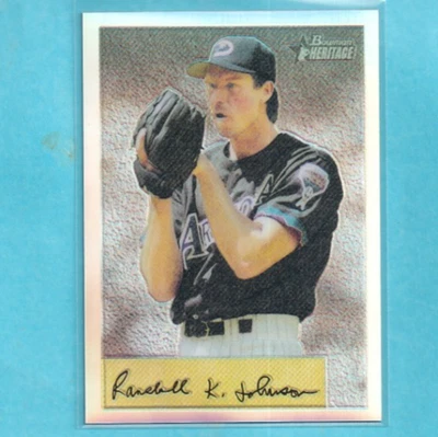 2002 Bowman Heritage Chrome Refractor #110BHC Randy Johnson #244/350 - Image 1 of 2