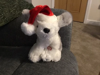 Xmas Dog  Plush Soft Toy Sings I’m Dreaming Of A White Xmas - Image 1 of 4