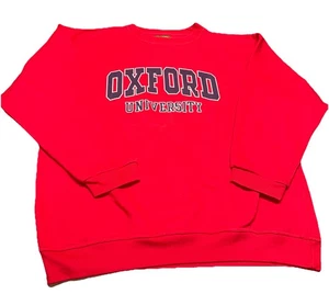 Oxford University Sweatshirt Adult XL Red Cotton Crewneck College Deluxe Sweats - Picture 1 of 7