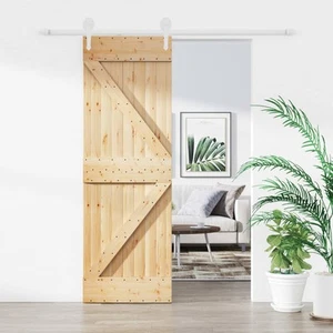 Sliding Door with Hardware Set 70x210 cm Solid Wood Pine Interior Door Hom 03248 - Picture 1 of 11