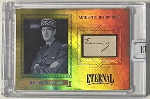 CHARLES de GAULLE 2024 Eternal Gold Refractor #/D /10 Cut Personal Letter Piece - Picture 1 of 5