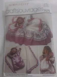 Simplicity Crafts 7075 Handpuppe Baby Puppe Decke Korb Liner Muster - Bild 1 von 2