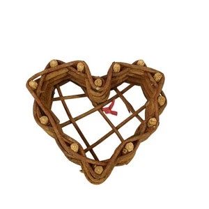 Natural Twig Weaved Heart Shaped Trinket Candy Dish / Wall Hanging 5" Decor - Picture 1 of 9