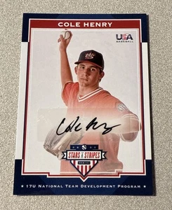 Panini USA Baseball Star & Stripes 2017 automático #29 Cole Henry/25 ver nota - Imagen 1 de 3