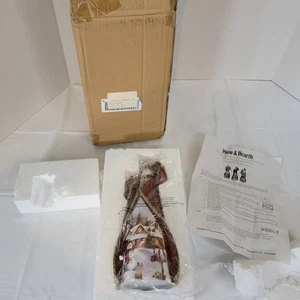 Plow & Hearth 11" Snowman Figurine w/ Light Up Christmas Scene New In Box - Picture 1 of 14