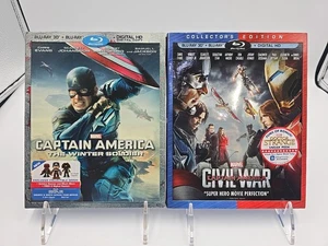 Captain America: The Winter Soldier + Civil War - C.E. (3D Bluray Set mit Bezügen - Bild 1 von 3