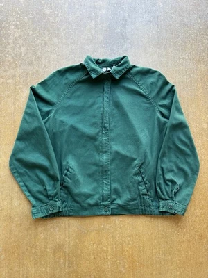 Verdadera Chaqueta de Trabajo de Colección Años 80 Ligera Algodón Verde Bosque Cremallera (S) Russ Togs Foto 1 de 4