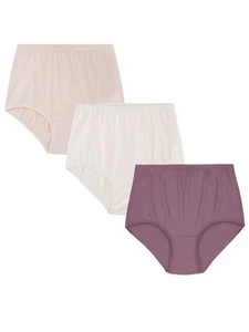 Vanity Fair 100% Cotton High Waisted Briefs Panties Women’s US Size 7/L 3 Pack - Picture 1 of 7