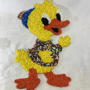 Popcorn vintage anni 70 fuso plastica giallo pasquale anatroccolo decorazione - Foto 1 di 4