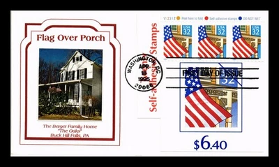 DR JIM STAMPS US COVER FLAG OVER PORCH BOOKLET FDC PANDA PASTED ON CACHET - Image 1 of 2