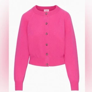 NWOT Aritzia Wilfred Magenta Pink Kiss LiteLux 100% Cashmere Cardigan size XS - Picture 1 of 7