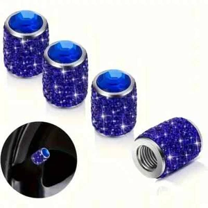 4pcs/set Rhinestone Crystal Tire Valve Caps, Universal Fit, Durable Aluminum All - Picture 1 of 1