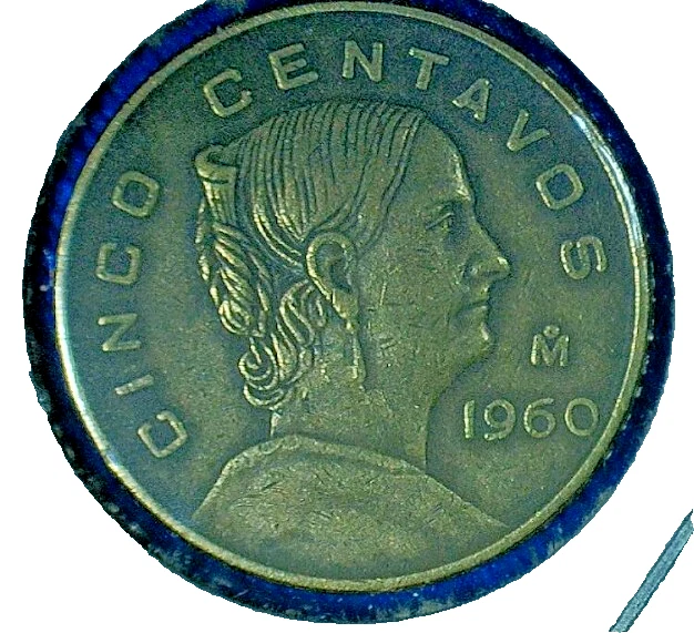 VENTA CINCO DE MAYO-1960-Mo MÉXICO .5c CENTAVOS LATÓN COMPOSICIÓN MONEDA KM#426 Foto 1 de 3