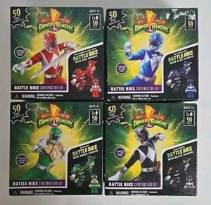 Mighty Morphin Power Rangers Battle Bike Construction Sets Complete Lot of 4 NIB - Picture 1 of 10
