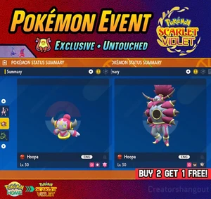 Hoopa Event ⭐️ Mighty Hoopa + Unbound ⭐️ Pokemon Scarlet and Violet | UNTOUCHED - Picture 1 of 8