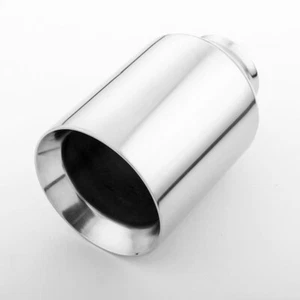 2.5" Inlet Exhaust Tip 4.5" Out Straight Cut 6.75" Length Stainless Steel Polish - Picture 1 of 7