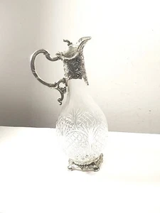 Corbell & Co. 50er Jahre eleganter Silberteller & geschliffener Glaskrug - Bild 1 von 15