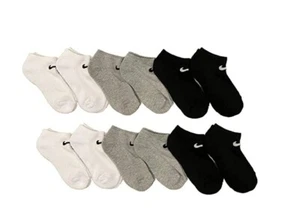 NEW 6 PAIR PACK KIDS NIKE LIGHTWEIGHT NO SHOW SOCKS 10C-3Y - Picture 1 of 1