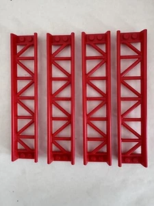 (4) NEW LEGO Roller Coaster Track Lot- RED- Train Track- Straight 16L - Picture 1 of 2