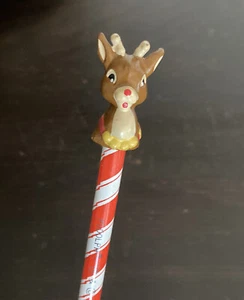 Vtg 1988 RUDOLPH Red-Nosed Reindeer Pencil Topper TV Show Applause RARE 80s! - Picture 1 of 6