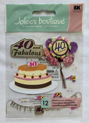 Pegatinas para álbumes de recortes de fiesta de cumpleaños feliz 40 de Jolee's Foto 1 de 2