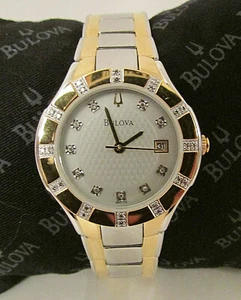 $475 Reloj Bulova Para Mujer 98R119 Cuarzo 34 Diamantes Acento Dos Tonos Acero Inoxidable Nuevo en Caja - Imagen 1 de 6