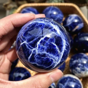 60 mm + Top Sfera Cristallo Sodalite Naturale Sfera Reiki Palla Energia Decorazione Regalo 1PZ - Foto 1 di 10