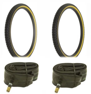 2 ALTA Bicycle 26" x 1.75" BLACK GUM COMP III FREESTYLE BMX TIRES BIKES w/TUBES. - Picture 1 of 2