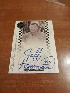 2002 Press Pass Jeff Hammond Nascar Legend Press Pass Signings Autograph Auto