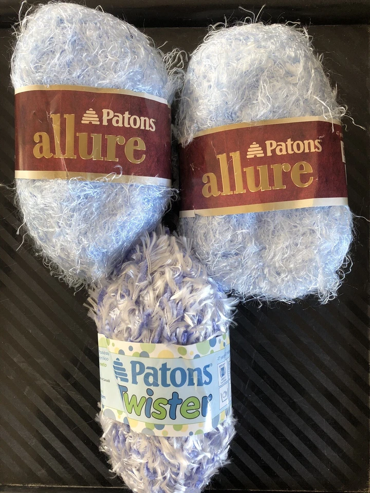 Patons Twister Yarn Blueberry Twist Lot# 116371 2 Skeins