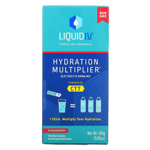 Liquid I.V., Hydration Multiplier, Electrolyte Drink Mix, Strawberry, Open Box