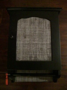 Bathroom Wall Storage Cabinet w/ Towel Holder Black & White Gothic Style 18 x 12 - Picture 1 of 7