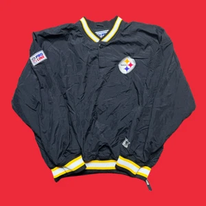 Chaqueta rompevientos de arranque vintage Pittsburgh Steelers línea profesional para hombre mediana años 90 - Imagen 1 de 4