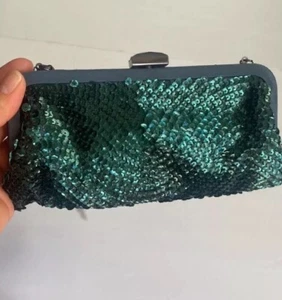 ๐ ๐๐Coast Emerald Green Sequin Mini Evening Purse 8 X 4 NWT - Picture 1 of 8
