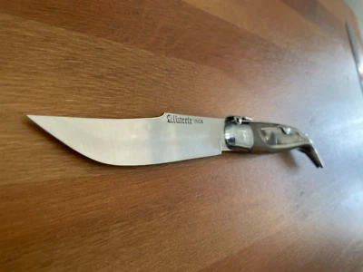 Navaja de Bolsillo 4.5” Española Navaja Teja Albacete Inox Básculas Cuerno de Toro Genuinas Foto 1 de 4
