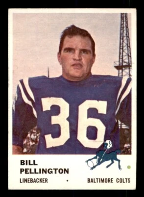 1961 Fleer Football #36 Bill Pellington EX *e2 - Image 1 of 2