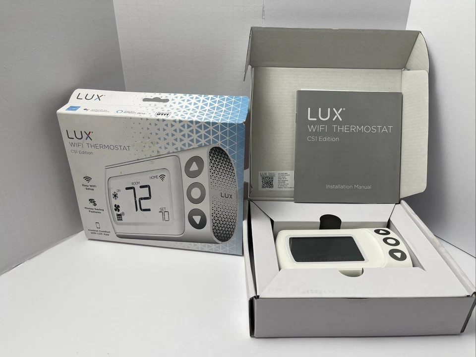 LUX Built In WiFi Heating and Cooling Touch Screen Smart-Enabled Thermostat - Image 1 of 4