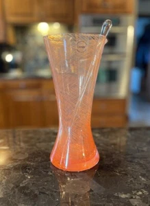 Dansk Handleless Glass Pitcher Orange With Glass Stirrer Excellent Condition - Picture 1 of 6