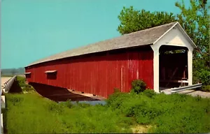 Postcard Rosedale Indiana Thorpe Ford Covered Bridge Big Raccoon Vintage UNP - Picture 1 of 2