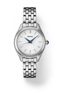 Seiko Essentials White Dial Silver Stainless Steel Round Women's Watch SUR537 - Picture 1 of 3