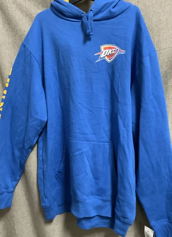 🧷 NBA OKLAHOMA CITY THUNDER. MEN'S FLEECE HOODIE XLARGE, BLUE 🆕 Cover