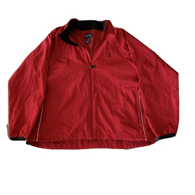 Chaqueta PGA Tour Para Hombres Talla XL Golf Rojo Poli Nylon Abrigo Cremallera Completa Lluvia Cortavientos Foto 1 de 4
